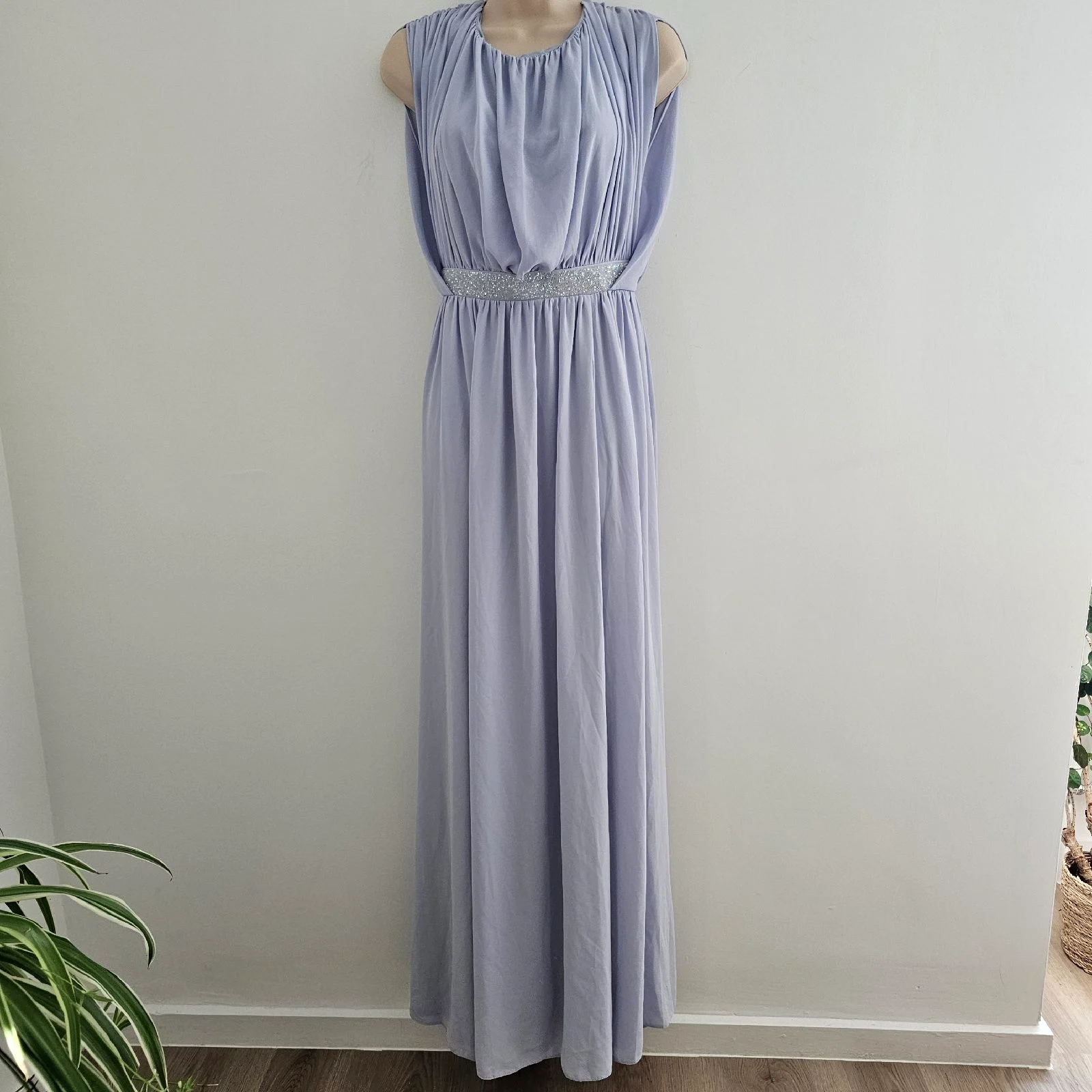 Lilac maxi dress sleeveless split grecian style bridesmaid wedding romantic maxi gown 12 BNWT