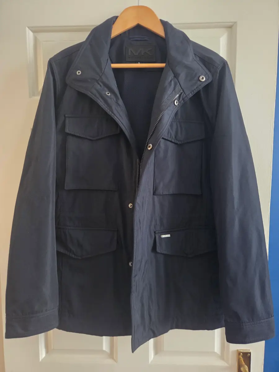 Micheal Kors Mens Size Small Jacket Navy Windbreaker Waterproof