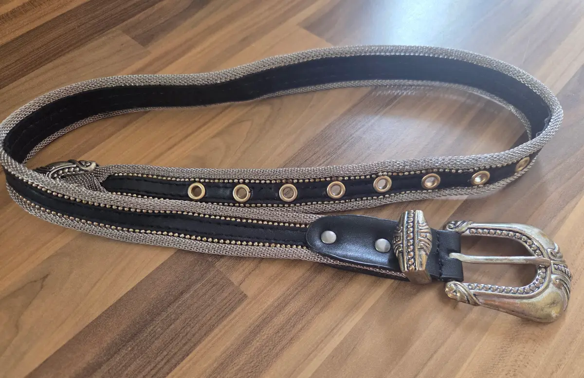 Vintage Y2K Topshop Belt Leather And Metal  Western Style