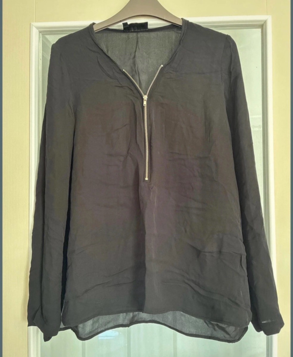 The Kooples - black silk shirt blouse size large