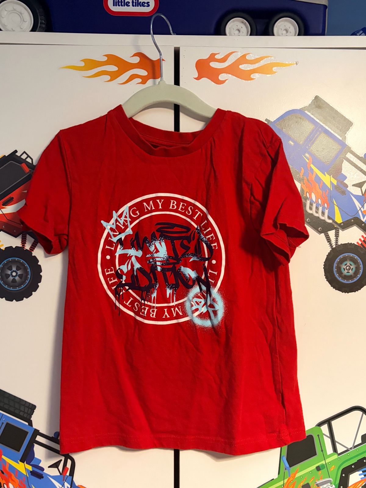River Island Red Graffiti T-Shirt — Age 4–5
