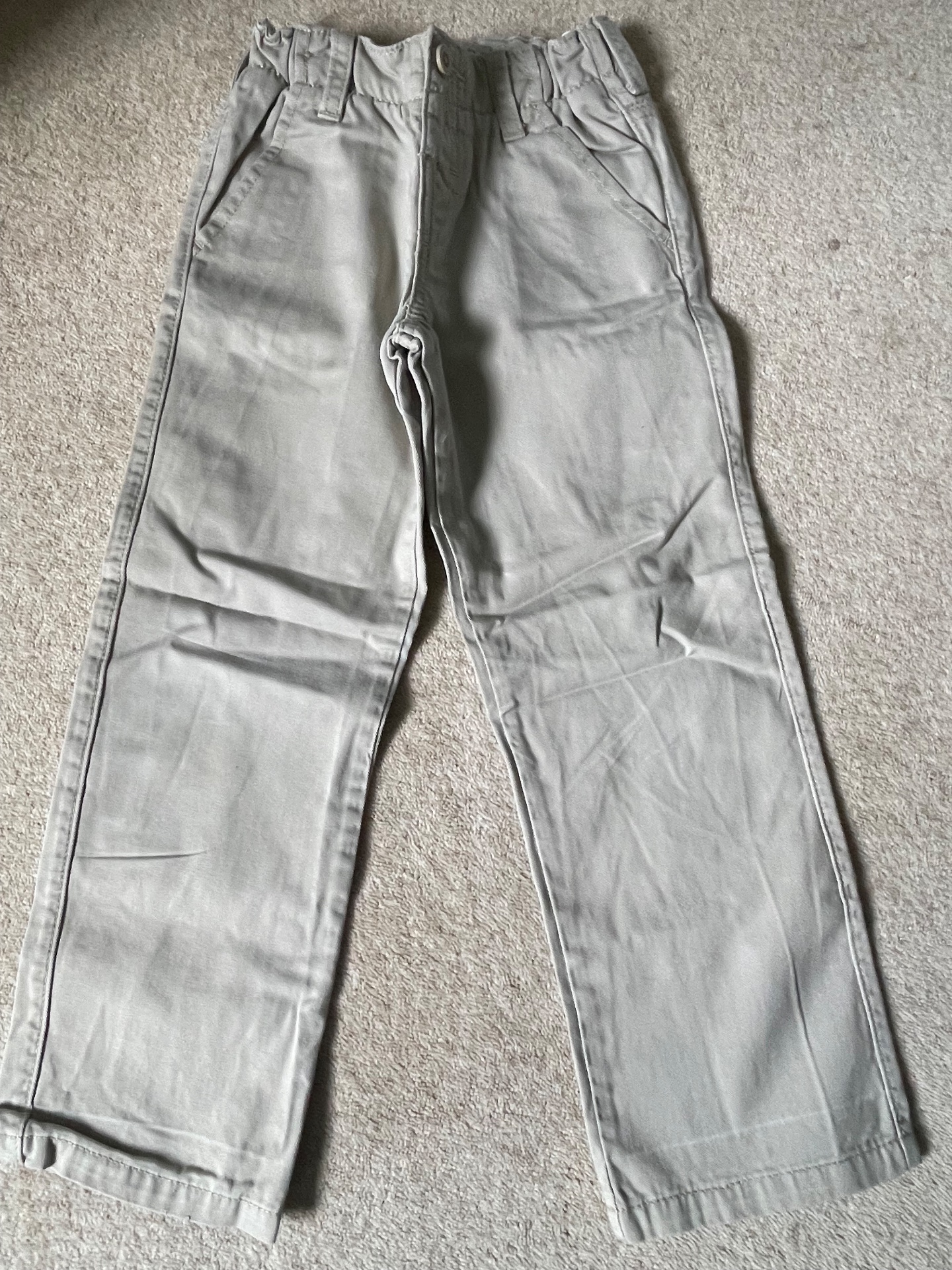 Indigo M&S Boys Beige Chino Trousers Age 5-6y