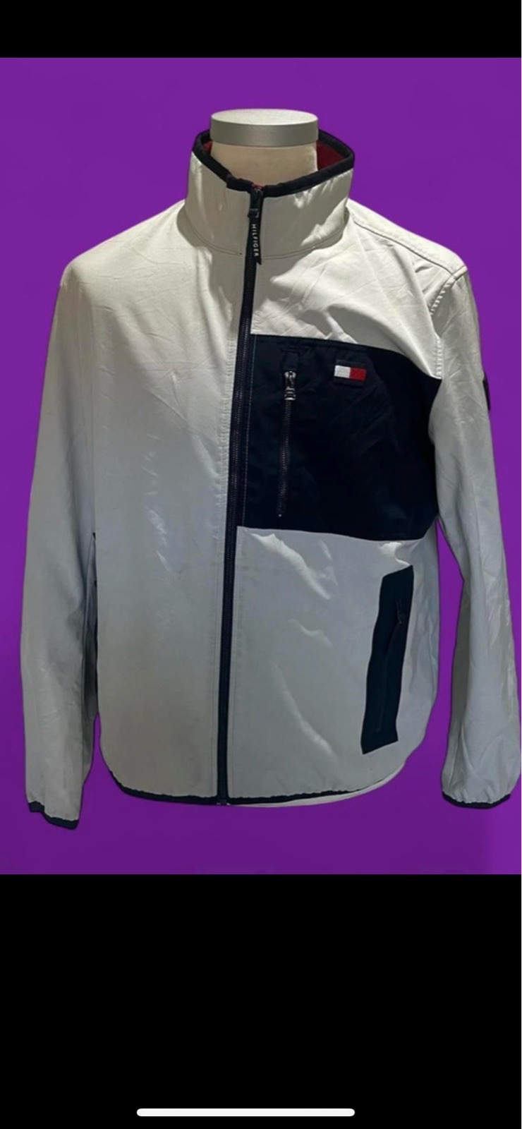 Vintage Mens Y2K Tommy Hilfiger Windbreaker, Large. Fast Shipping