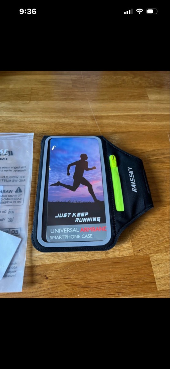 HAISSKY Running Armband with Earbuds Bag Sports Phone Black(Up to 6.9)