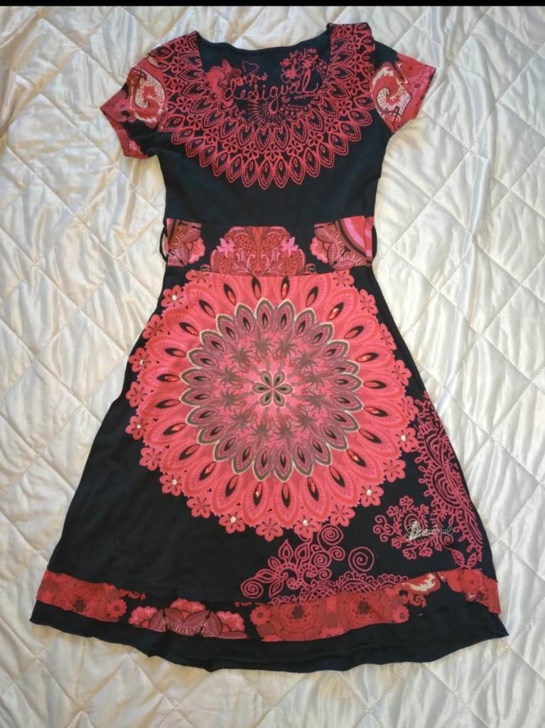 Desigual Boho Mandala Mini/Midi Dress with Rhinestones - Size M