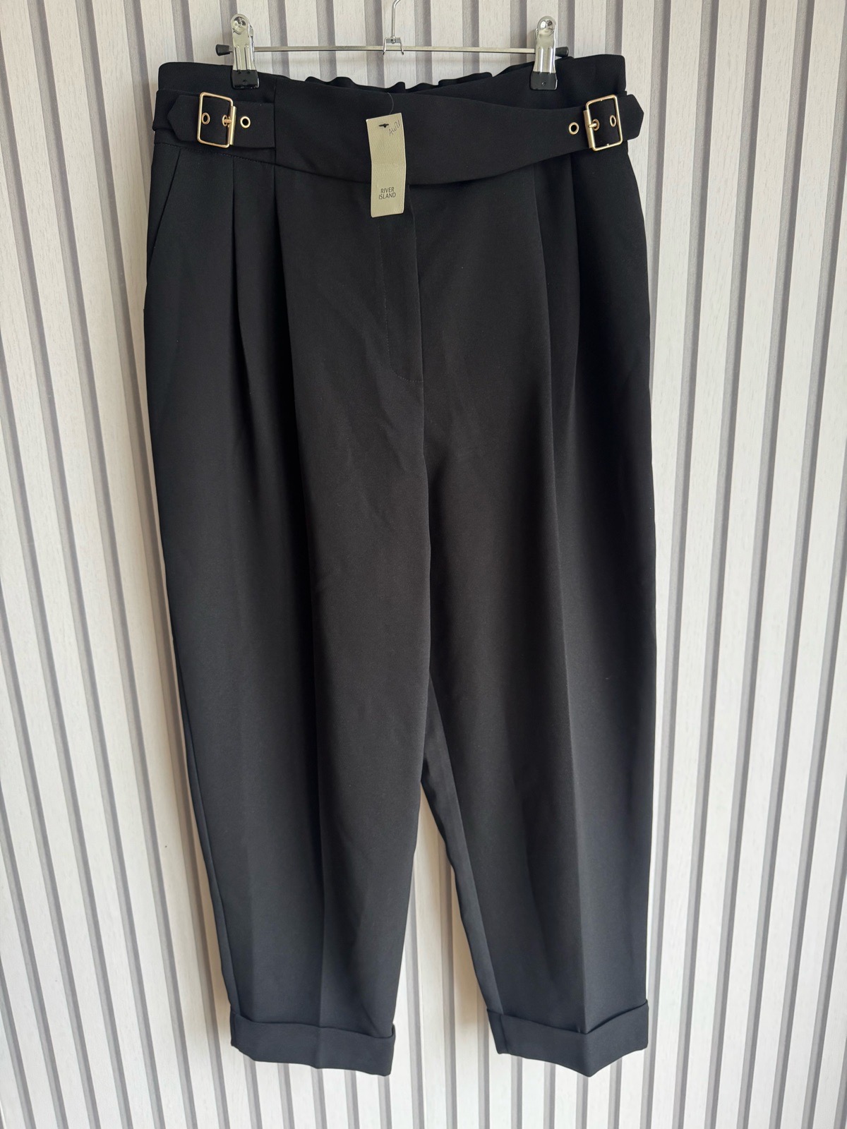 River island black tailored trousers size 16R