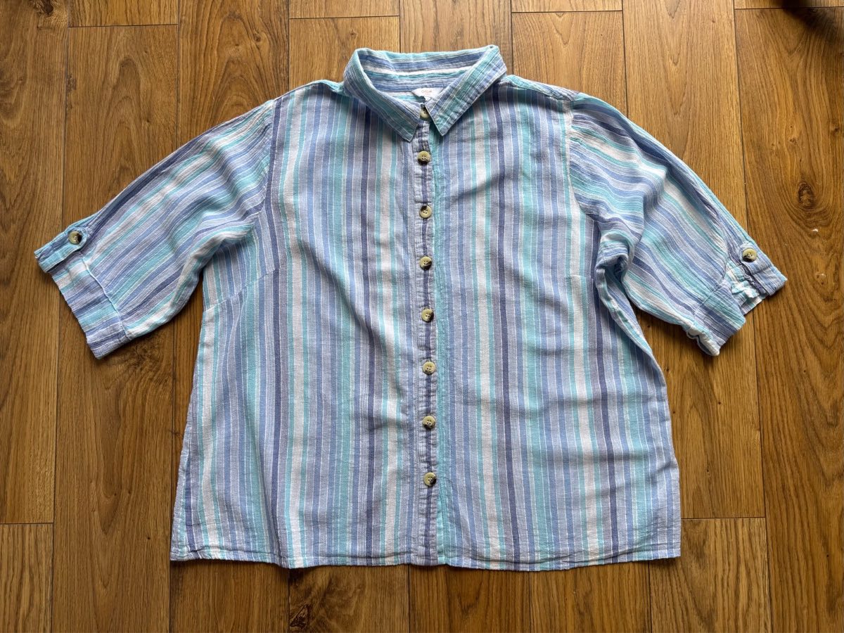 Cotton traders blue striped shirt size 20