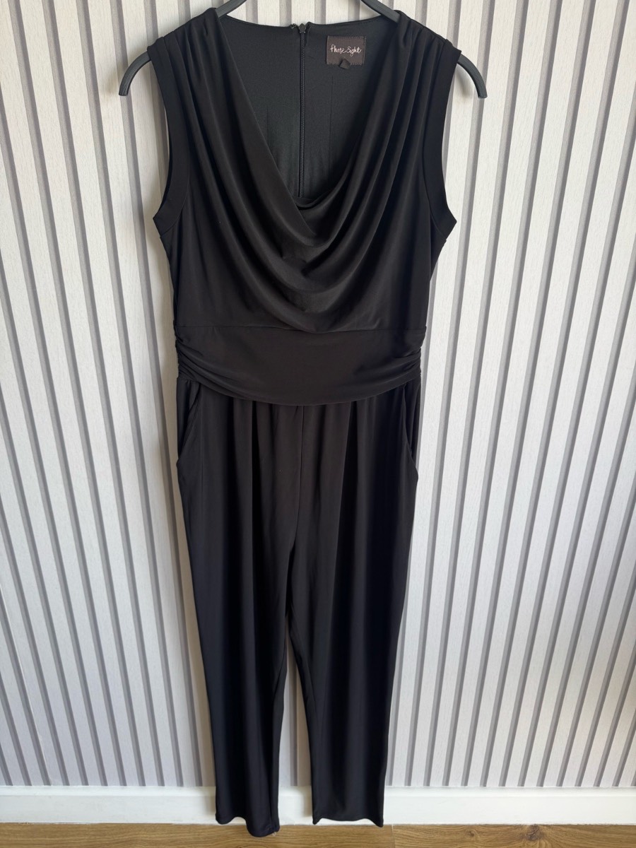 Phase Eight black draped jumpsuit size 16