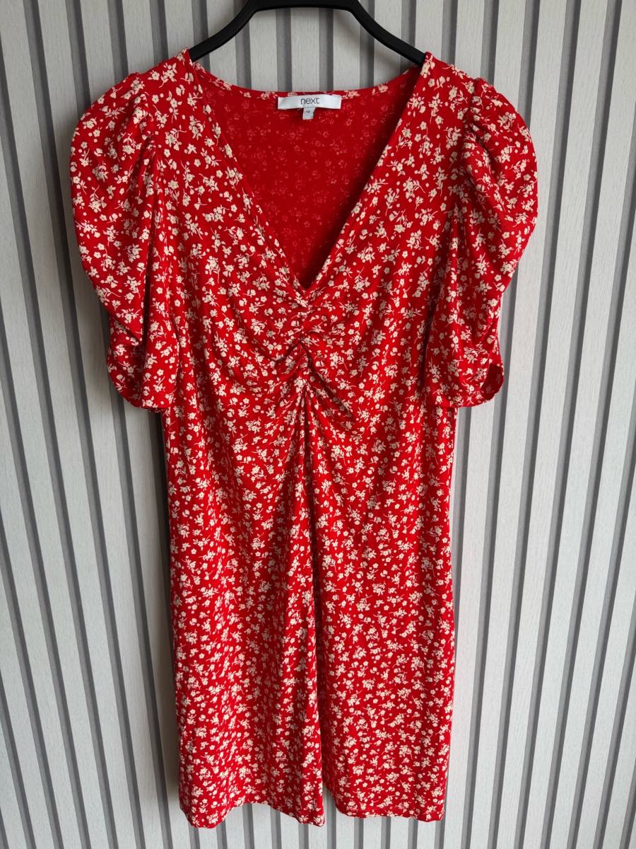Next red & white floral summer dress size 12