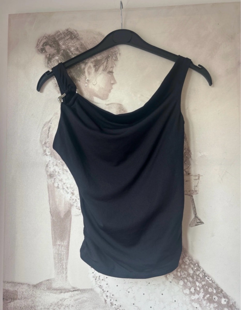 Bershka- Black strap top with silver detail