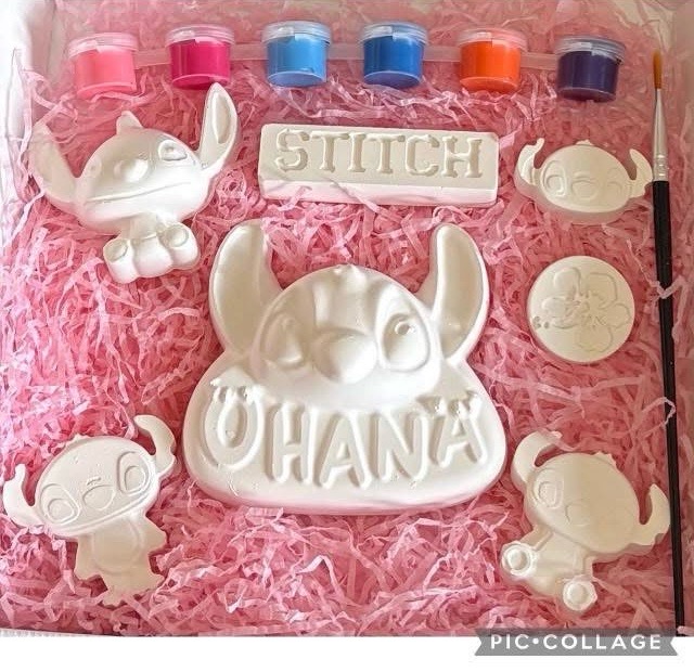 STITCH kids paint your own craft kit boxed gifts choose any colour shredded paper & 6 paints
