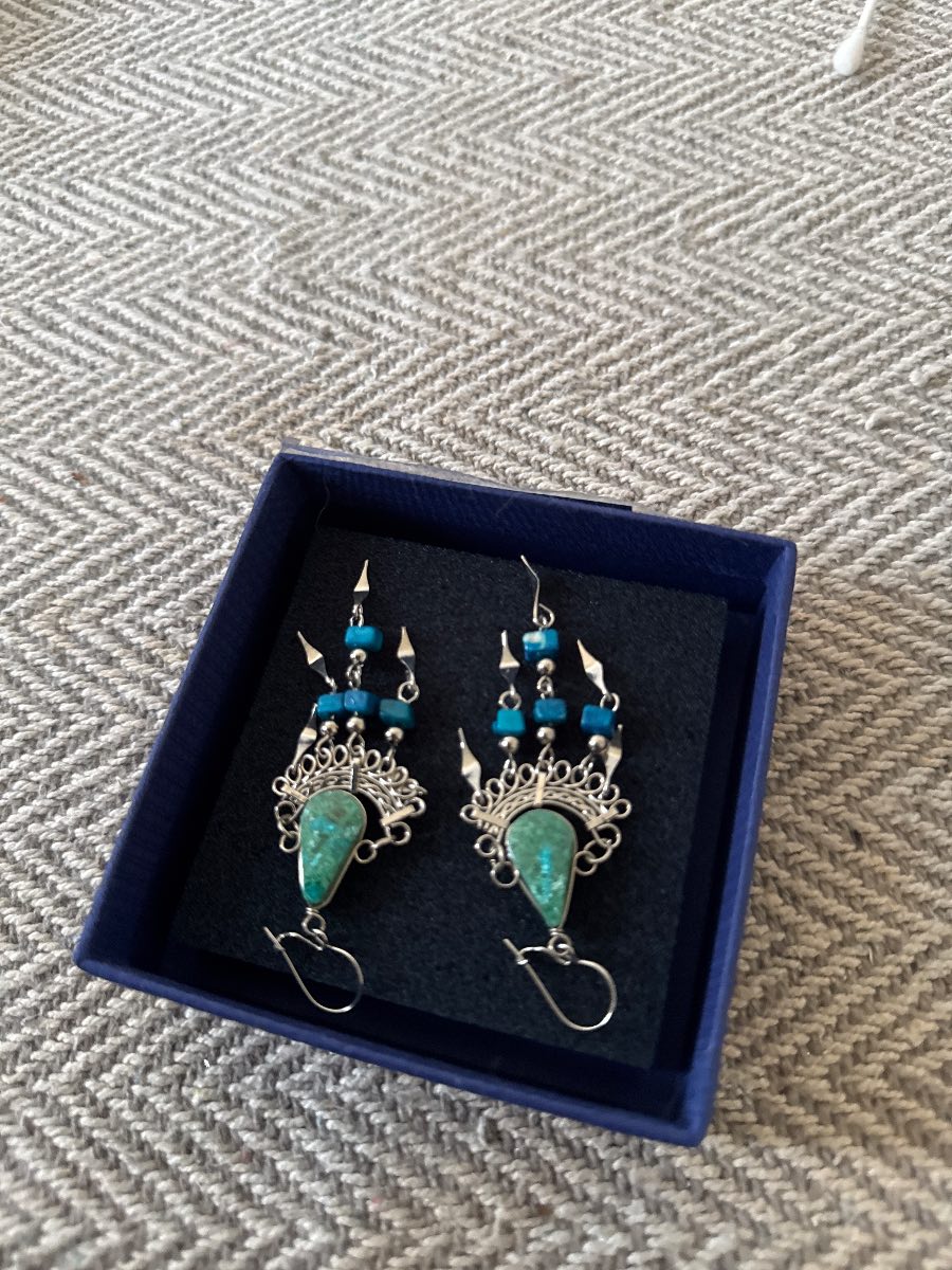 Multi stone dangle earrings