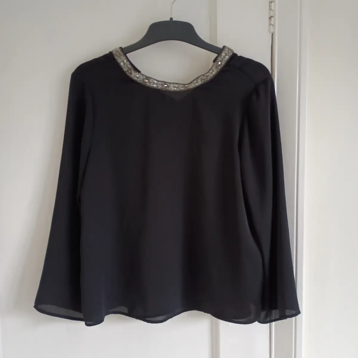 Black sparkly sheer Zara top size medium 12-14 party summer occasion