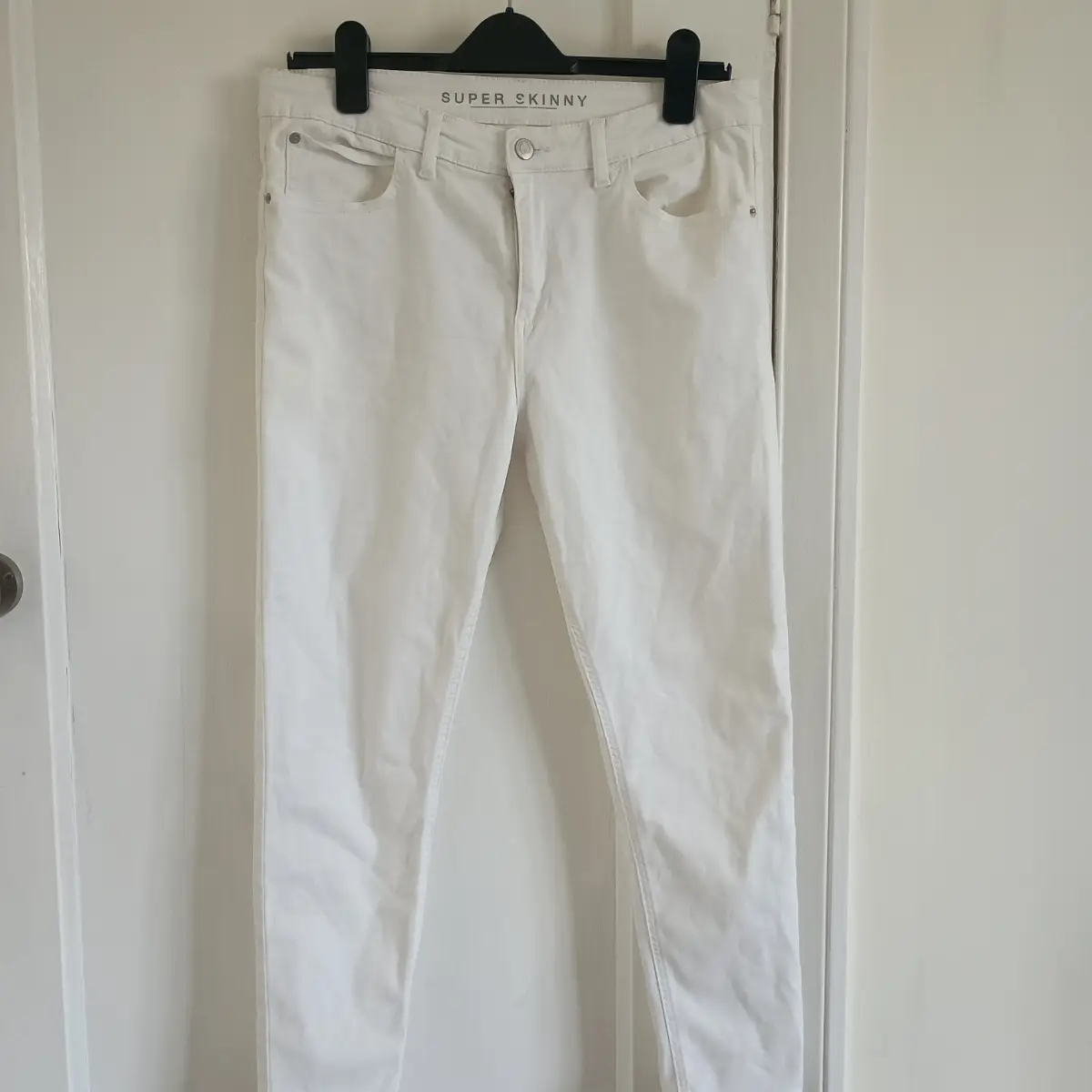M&S Collection White Super Skinny Jeans Size 12 Short / Ankle Grazer