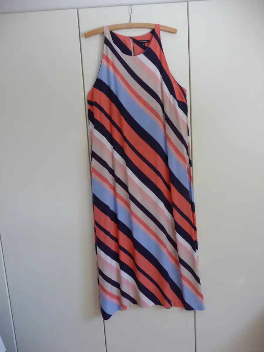 Cool Summer Maxi Long Dress Orange Blue Multi UK16