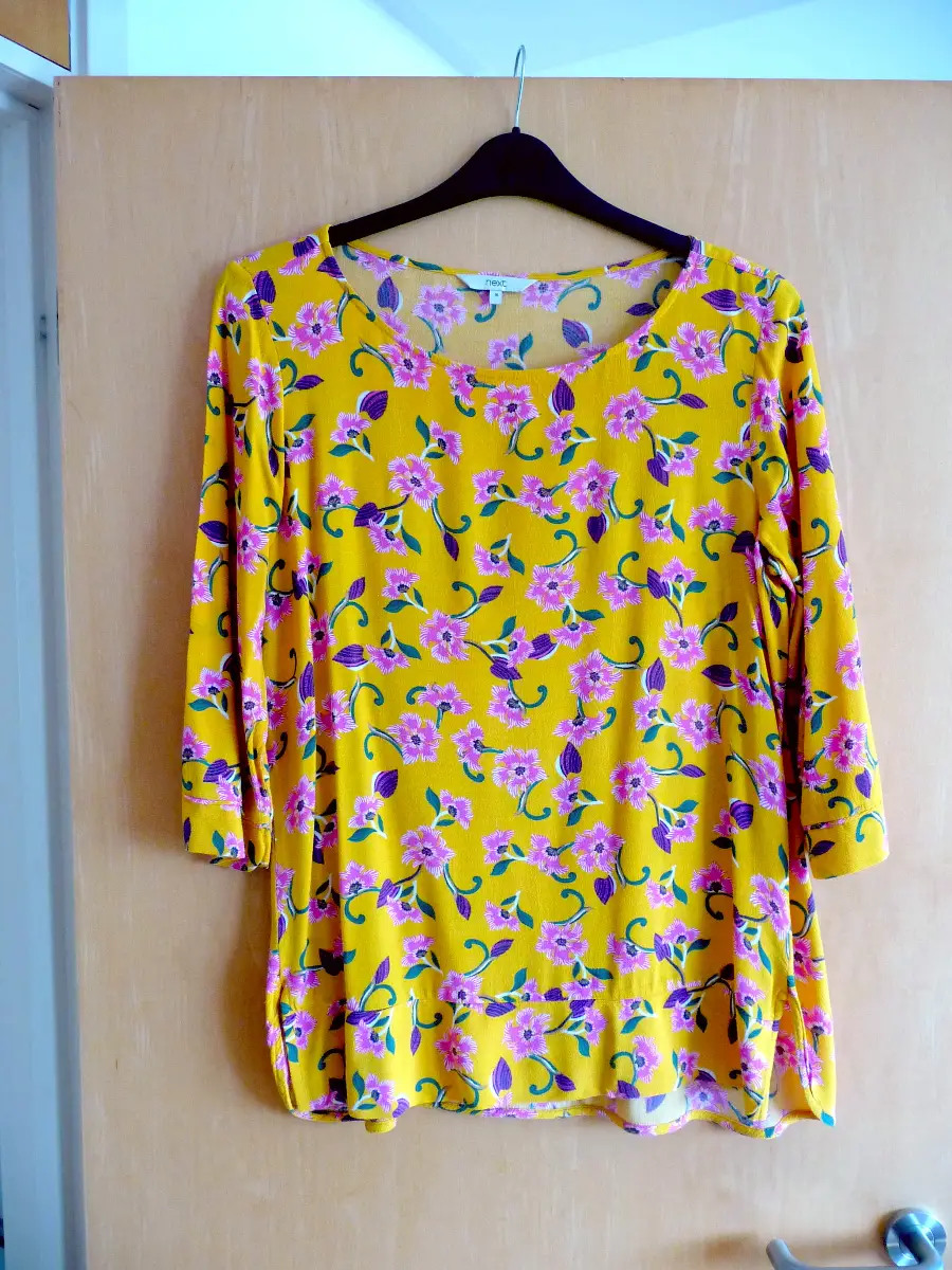 Yellow NEXT ¾ Sleeves Summer Top Size UK 16