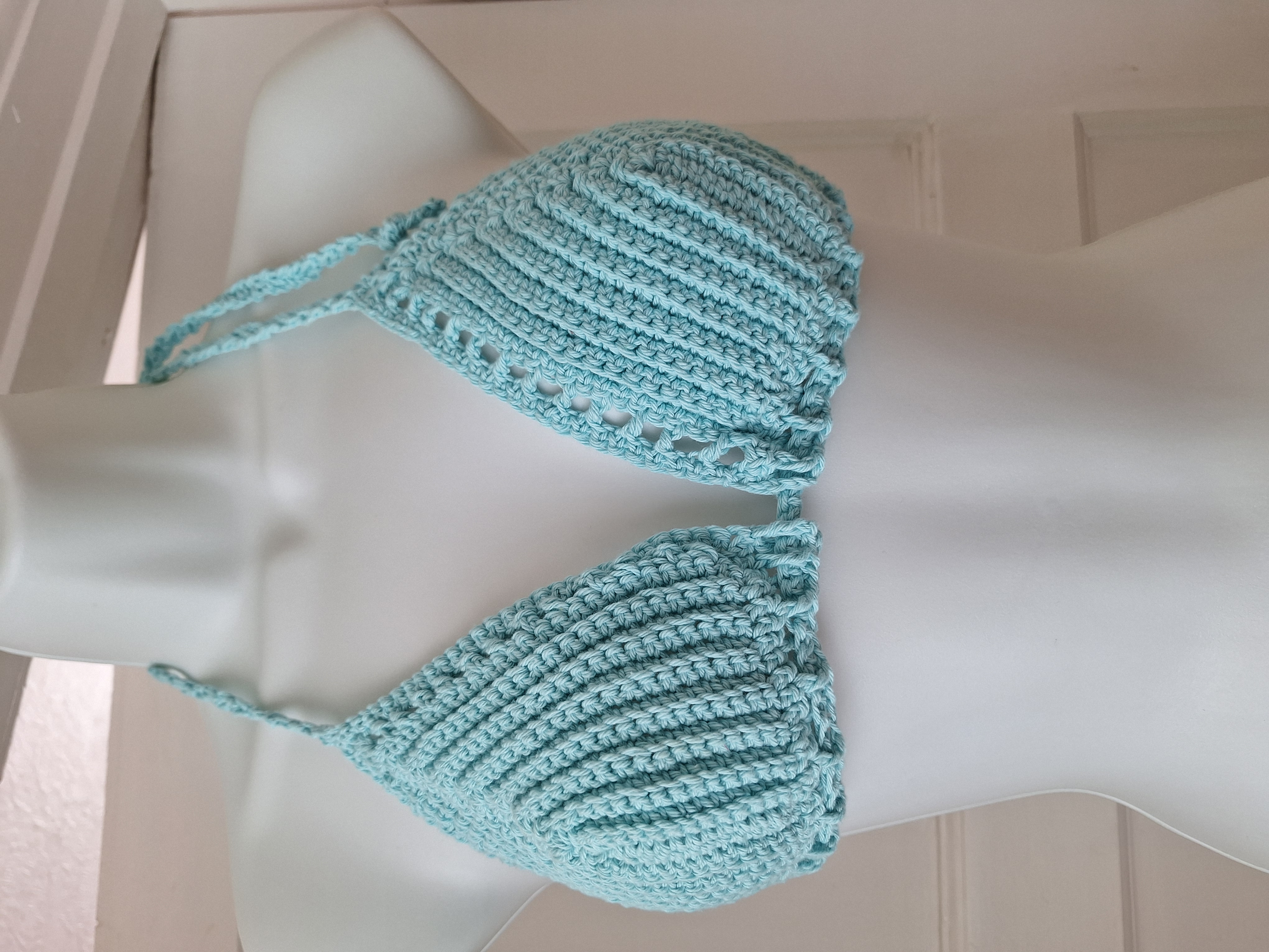 Hand  crocheted bikini style top