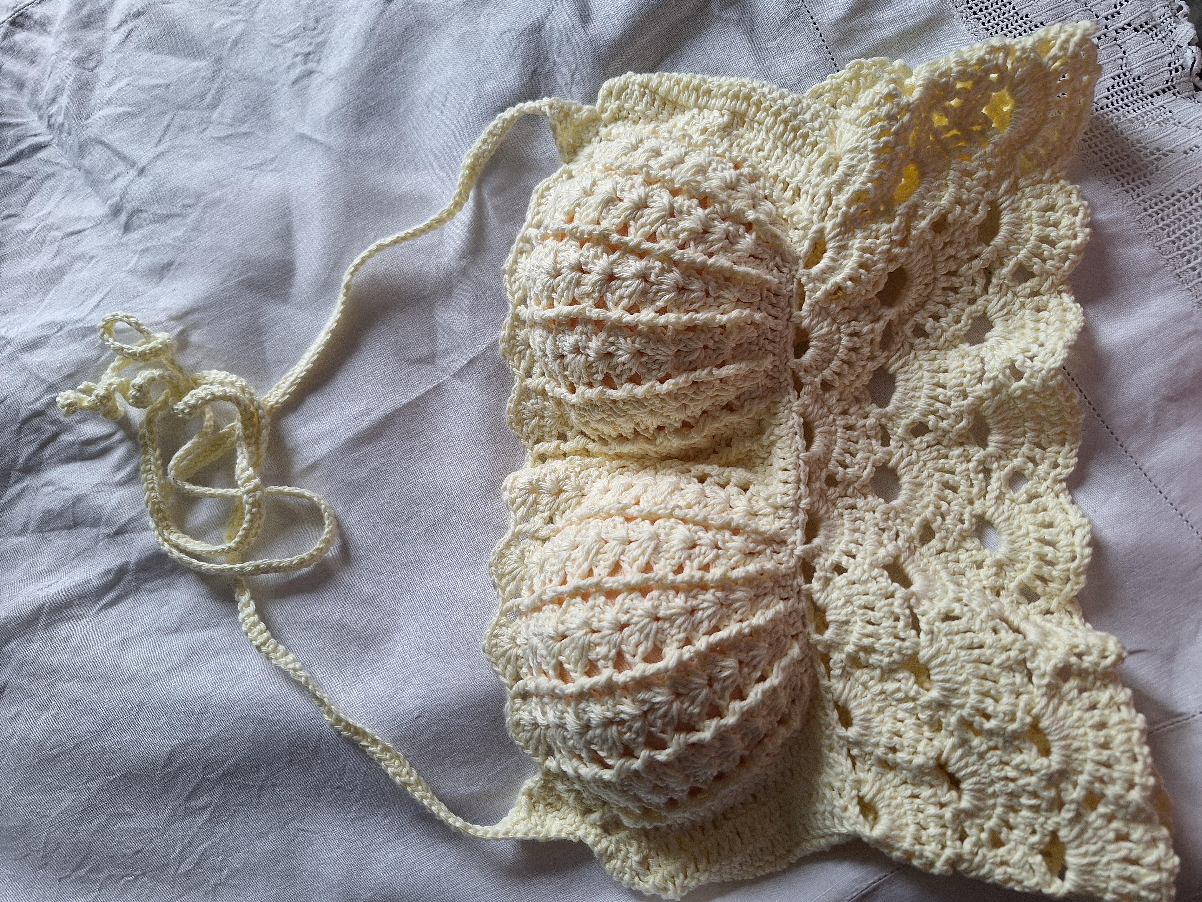Crocheted corset bikini style top