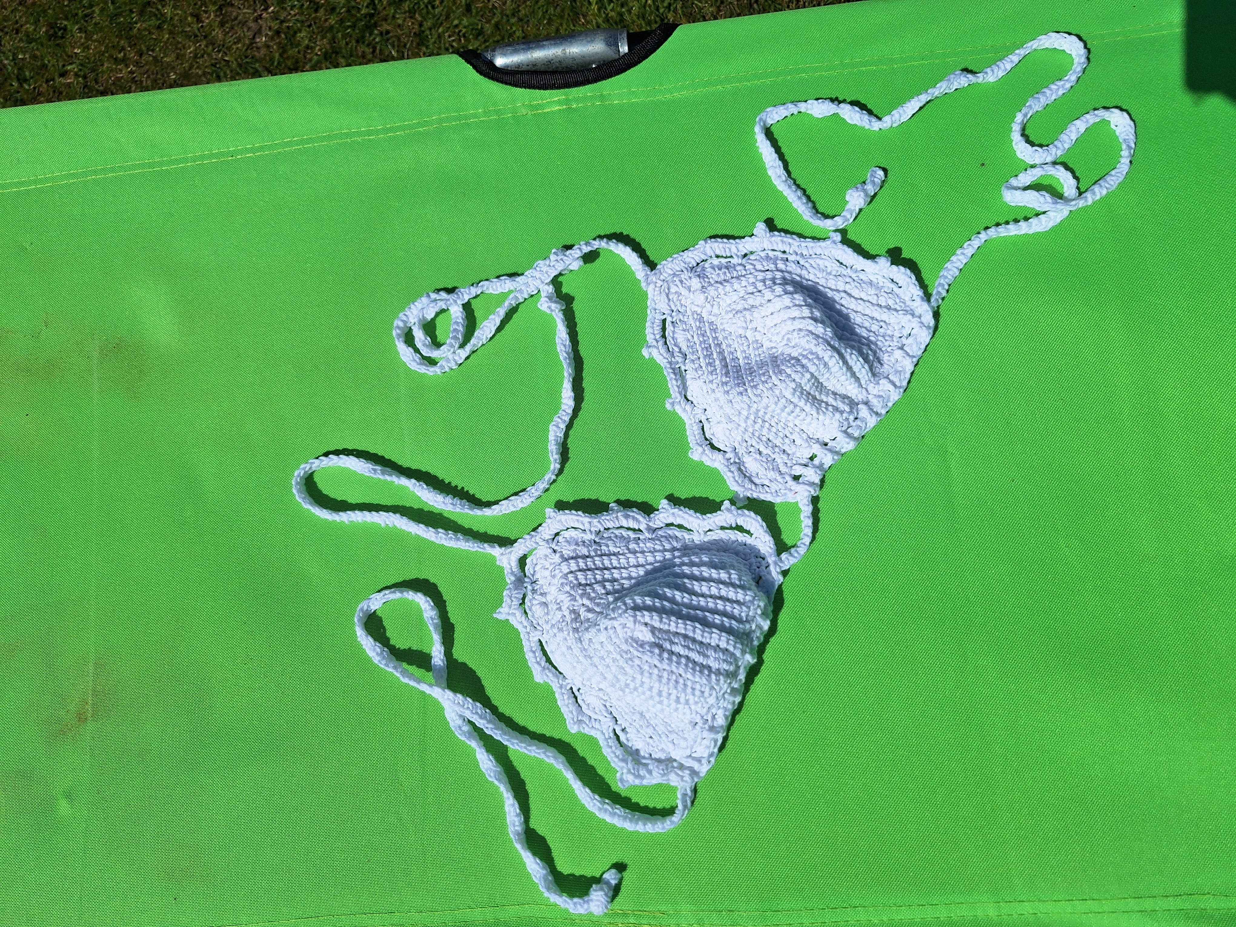Crocheted unlined bikini style top