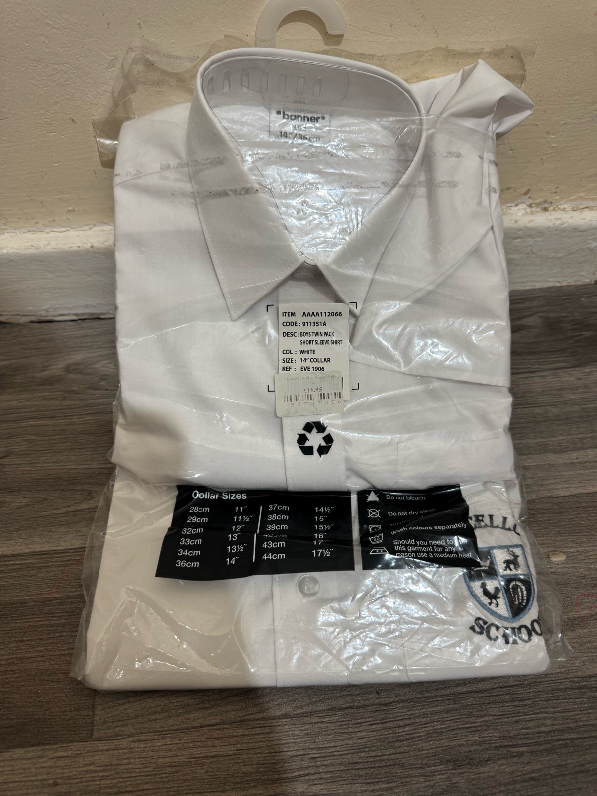 Banner 2 white school shirt-sleeve shirts (was £16.95!)