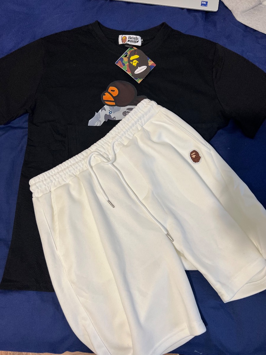 Bape shirt and short set