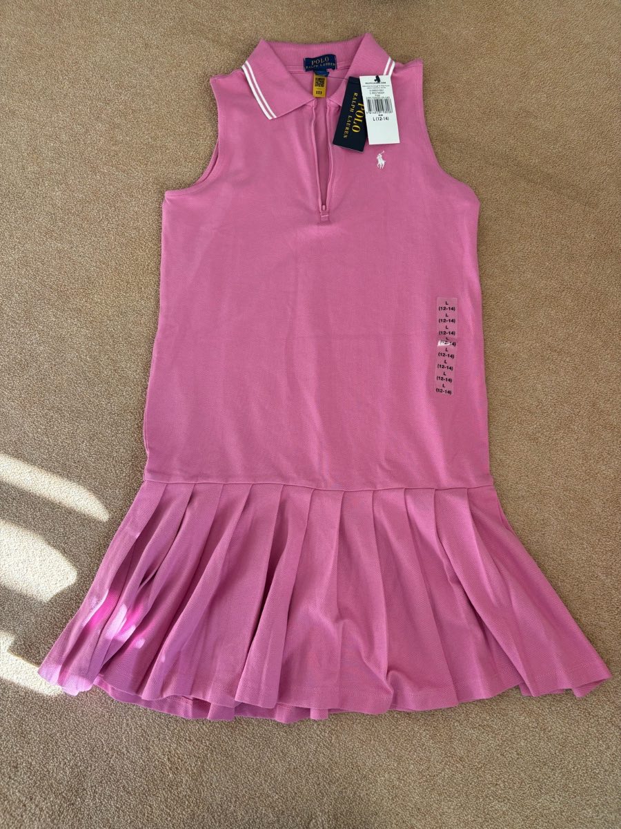 Pink Ralph Lauren dress. Girls size 12-14years. LARGE