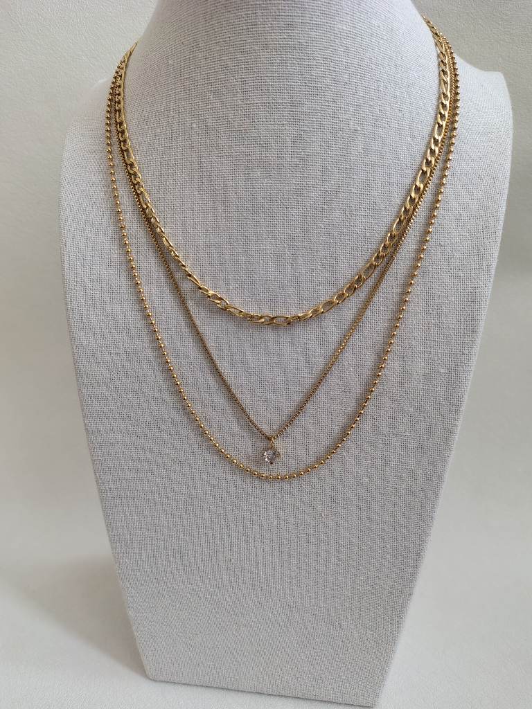 18k Gold Plated Stainless steel Layered Necklace.
