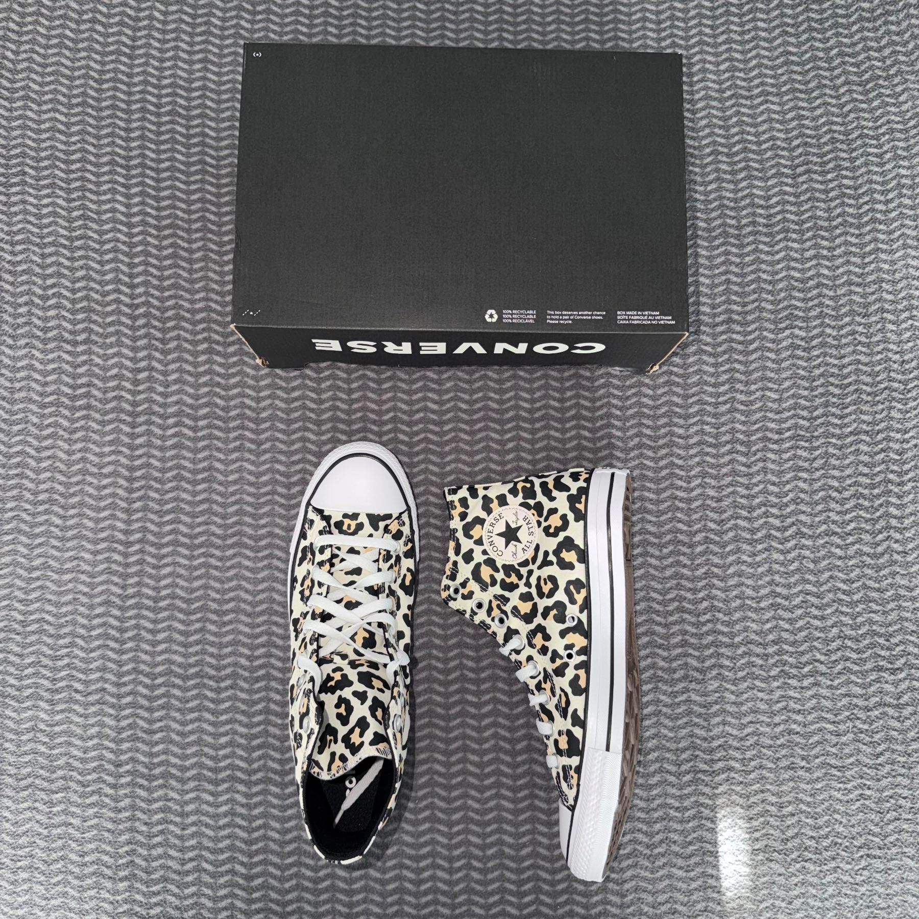Converse Chuck Taylor All Star High UK10 EU44 Leopard Print Trainers A14939C Brand New Boxed RRP £75