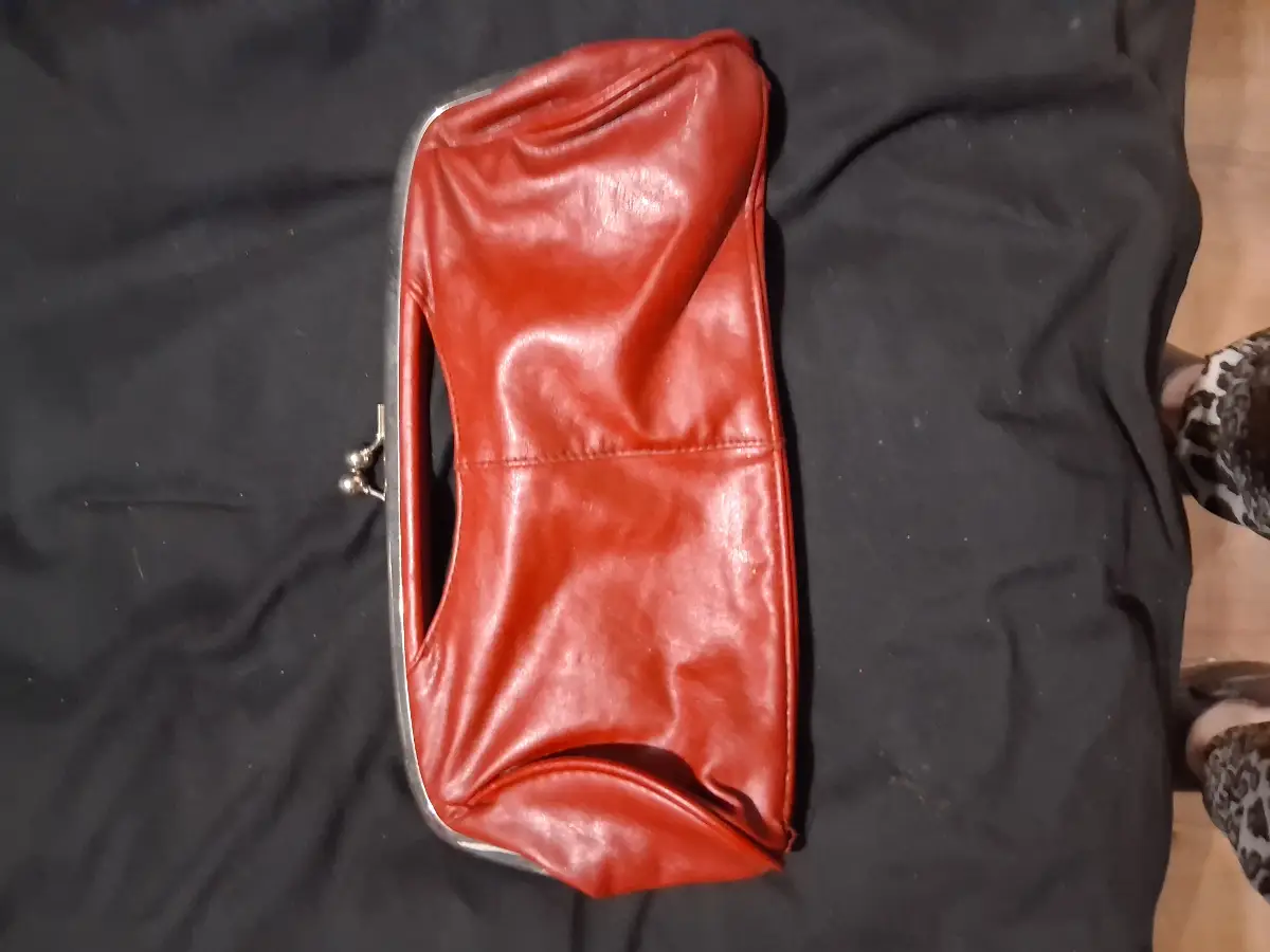 Red clutch bag