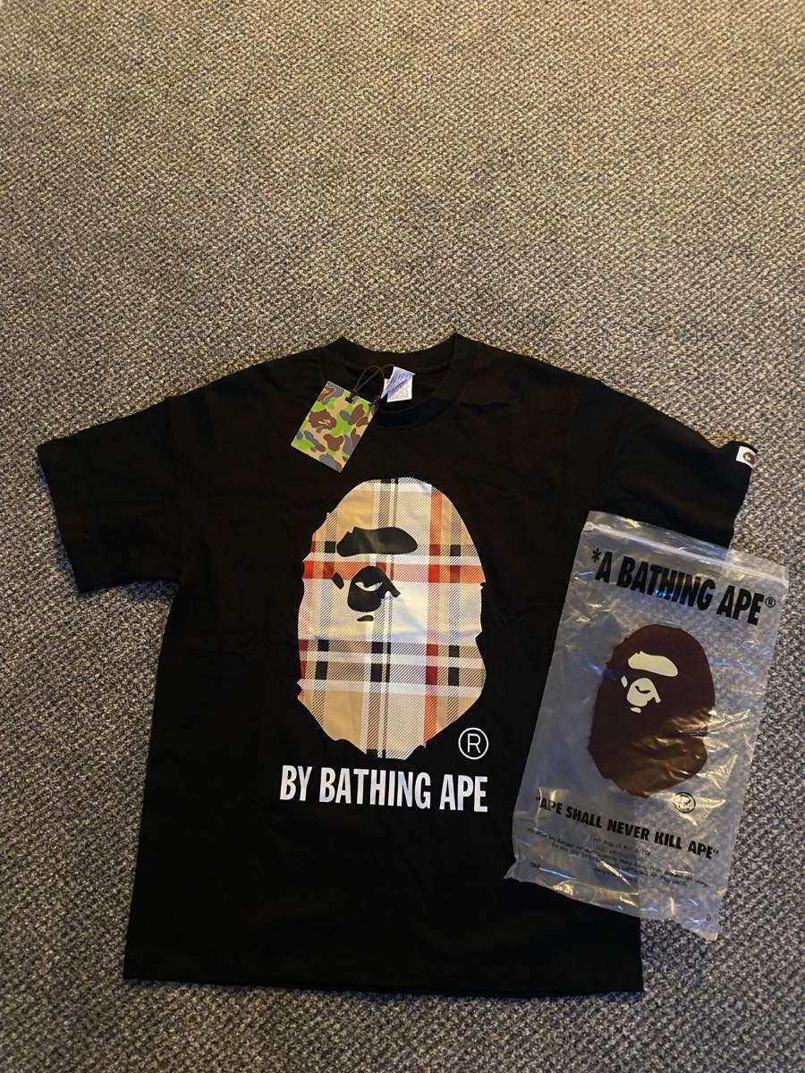 Bape x Burberry black tee size S