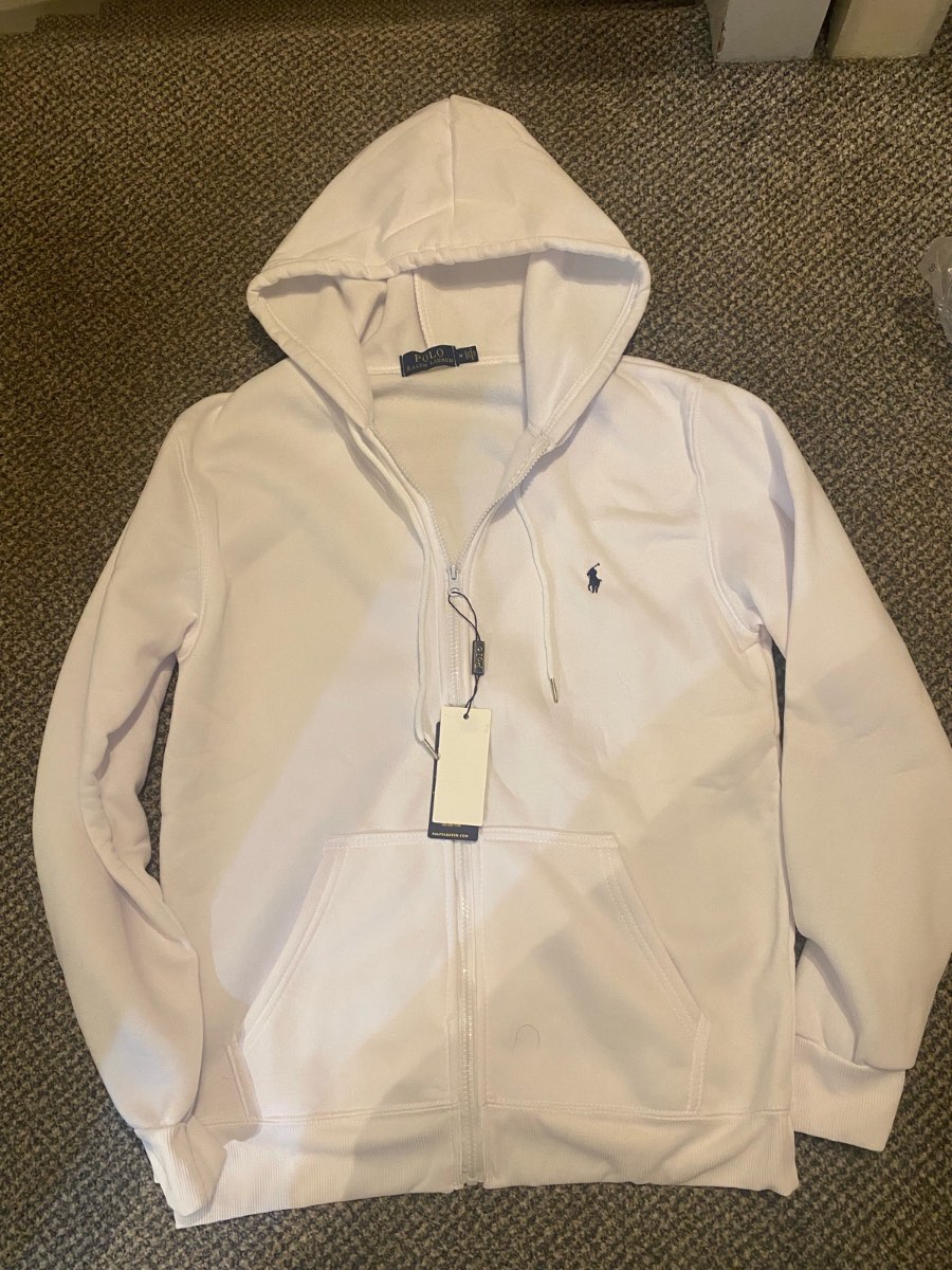 White ralph Lauren hoodie size M