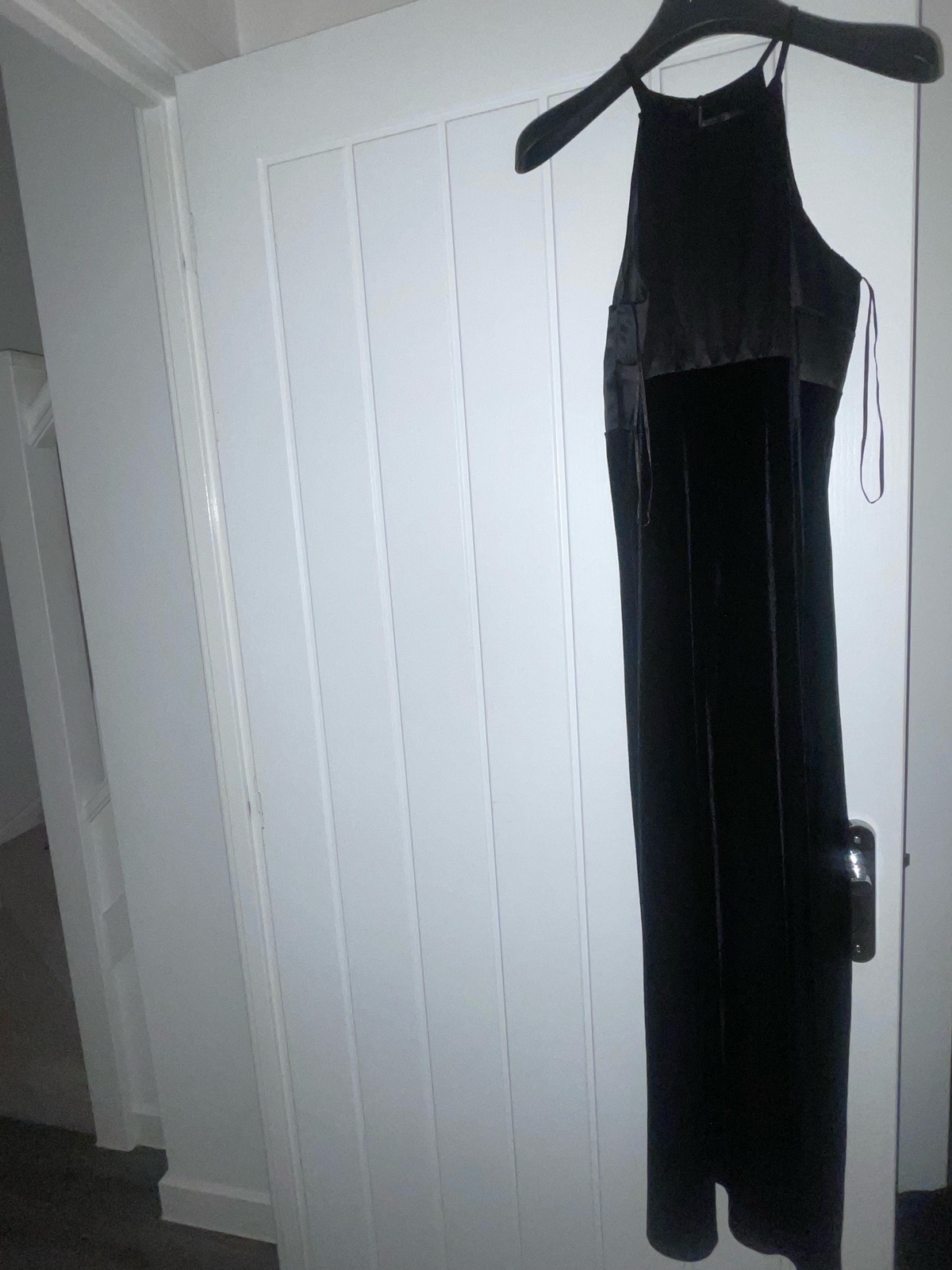 Velvet black long dress size 10