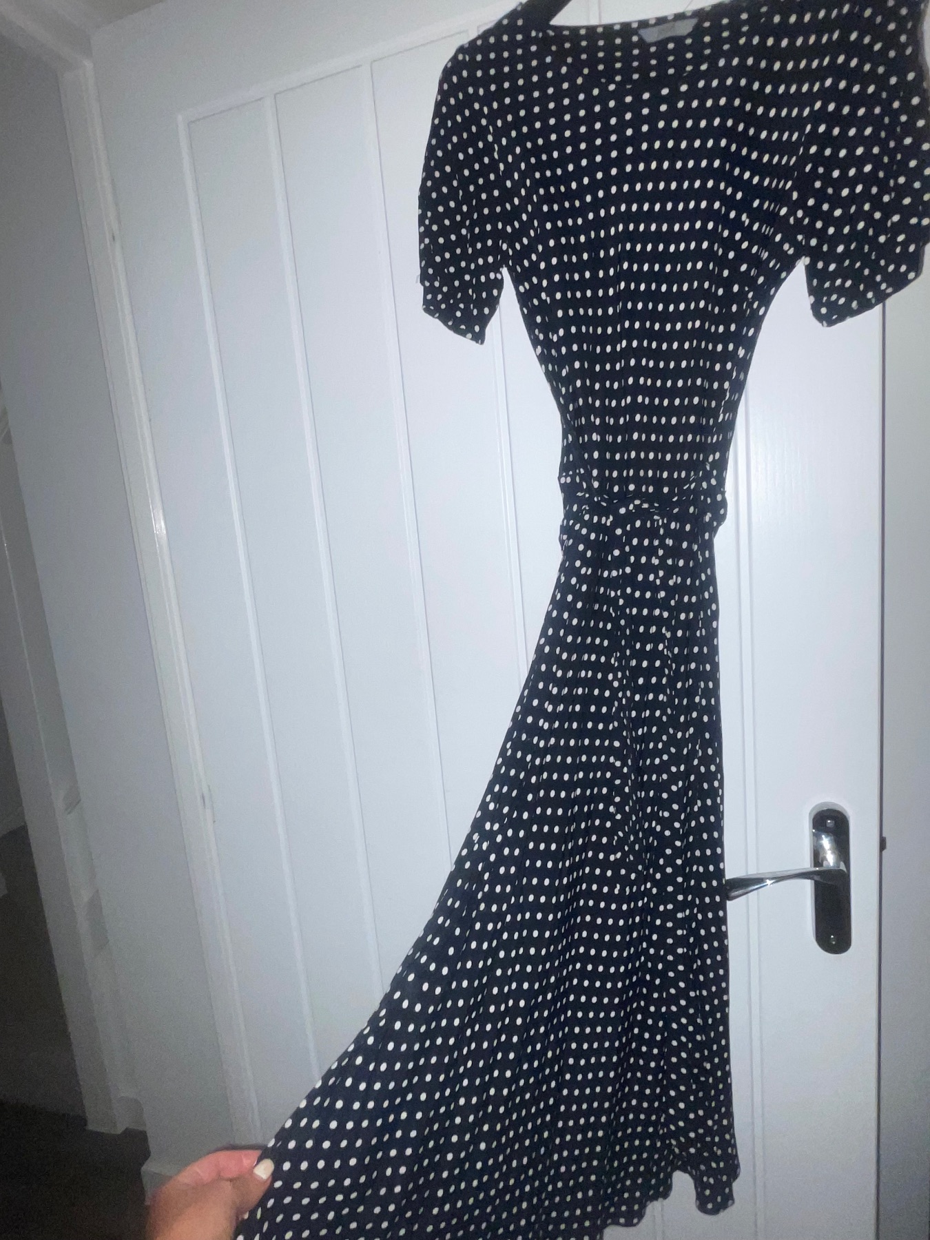 M&S polka dot dress size 10 black