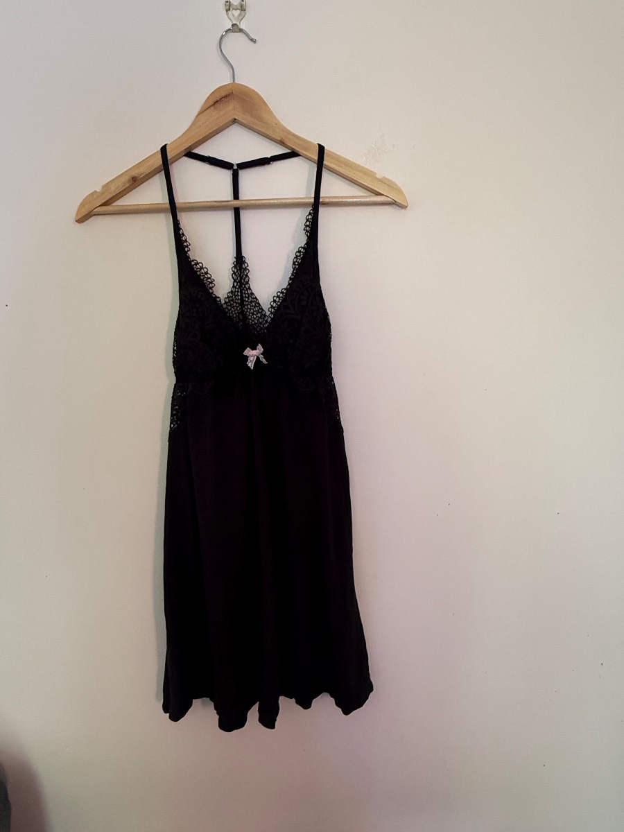 BNWT Victoria's Secret Black Lace Slip Dress Chemise Size XS