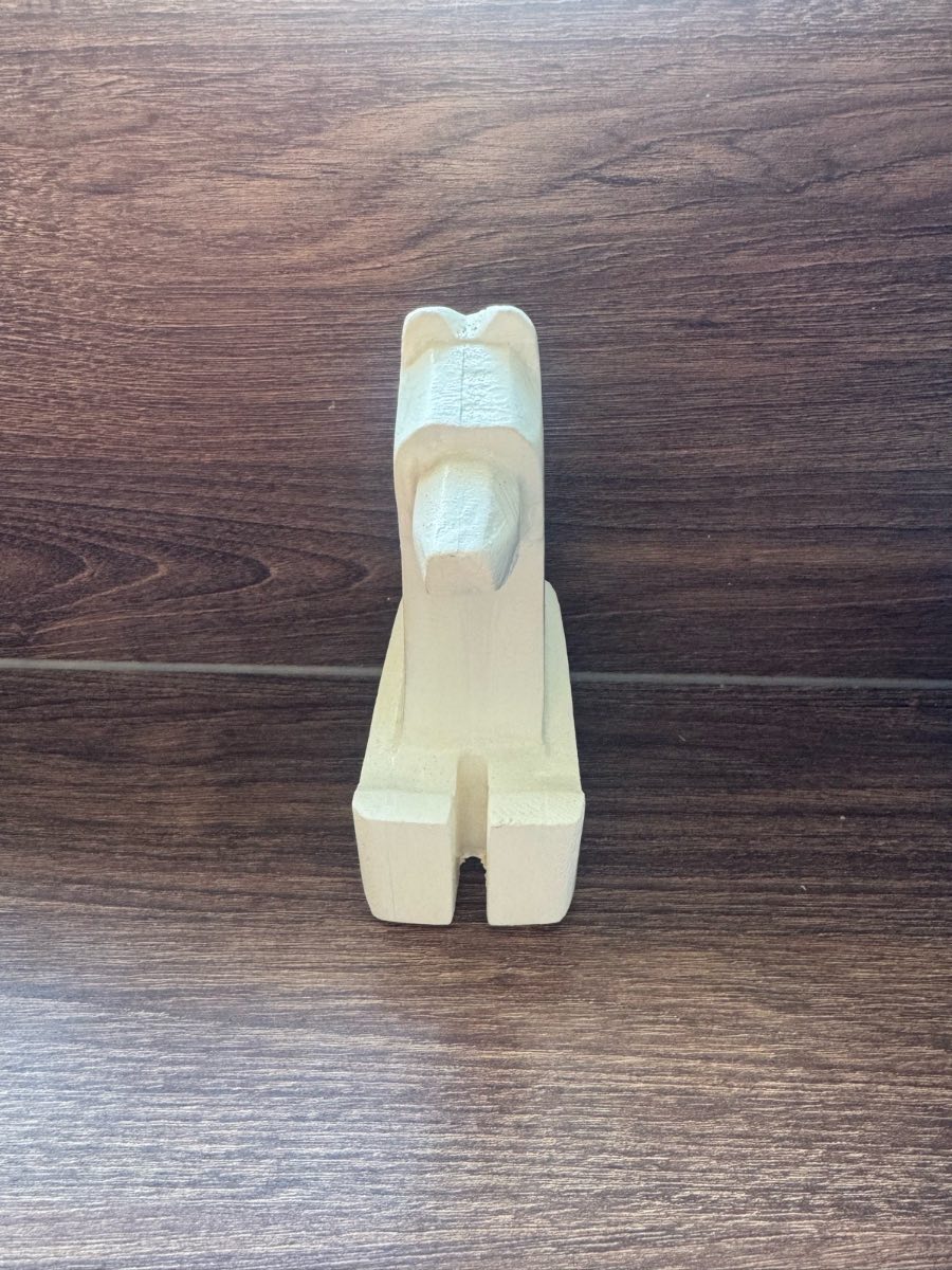 Handmade wooden white bear ornament