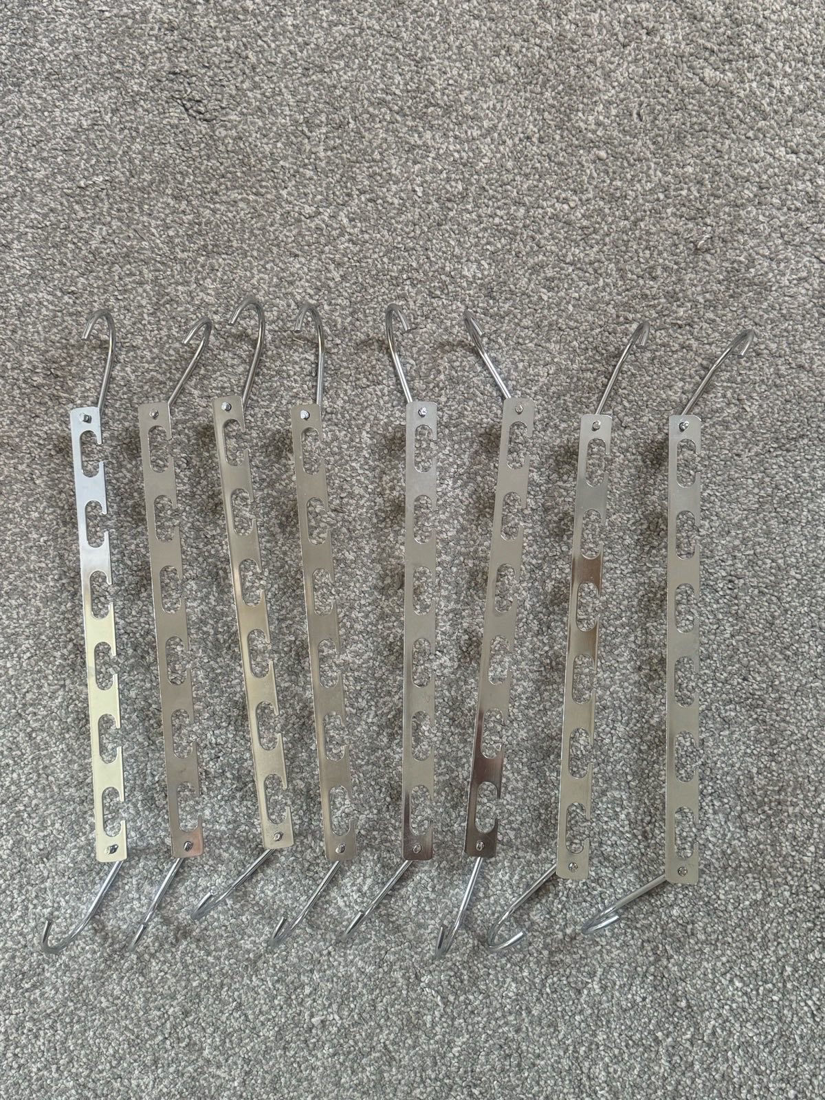 Set of 8 metal space saving hangers - multi-layer cascading wardrobe organisers