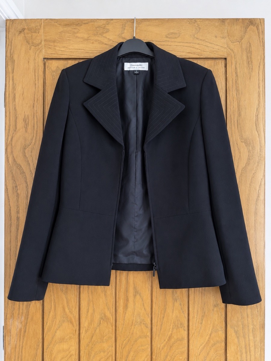 Tahari black blazer with satin lining, size 10
