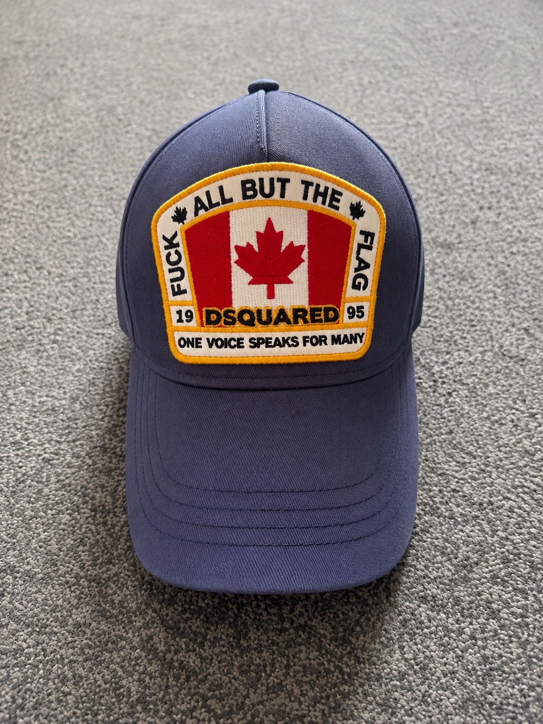 Dsquared2 canadian flag cap - blue ‘all but the flag’ embroidered patch 1995