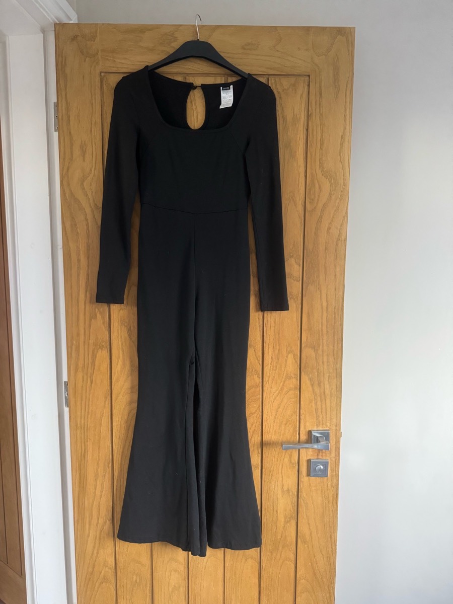 Black flared jumpsuit