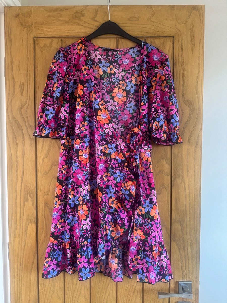 George multicoloured floral wrap dress size 10