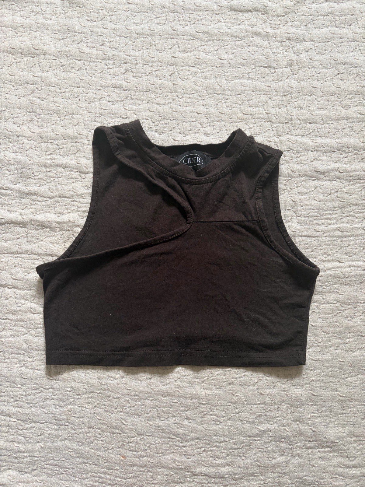 Asymmetrical Cider Crop Top XS