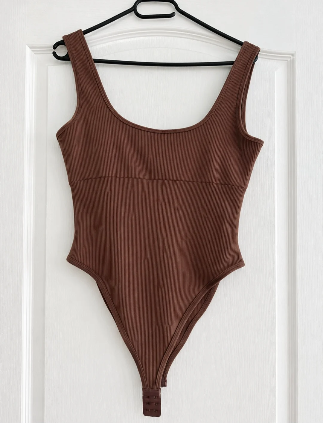 Brown Ribbed Bodysuit