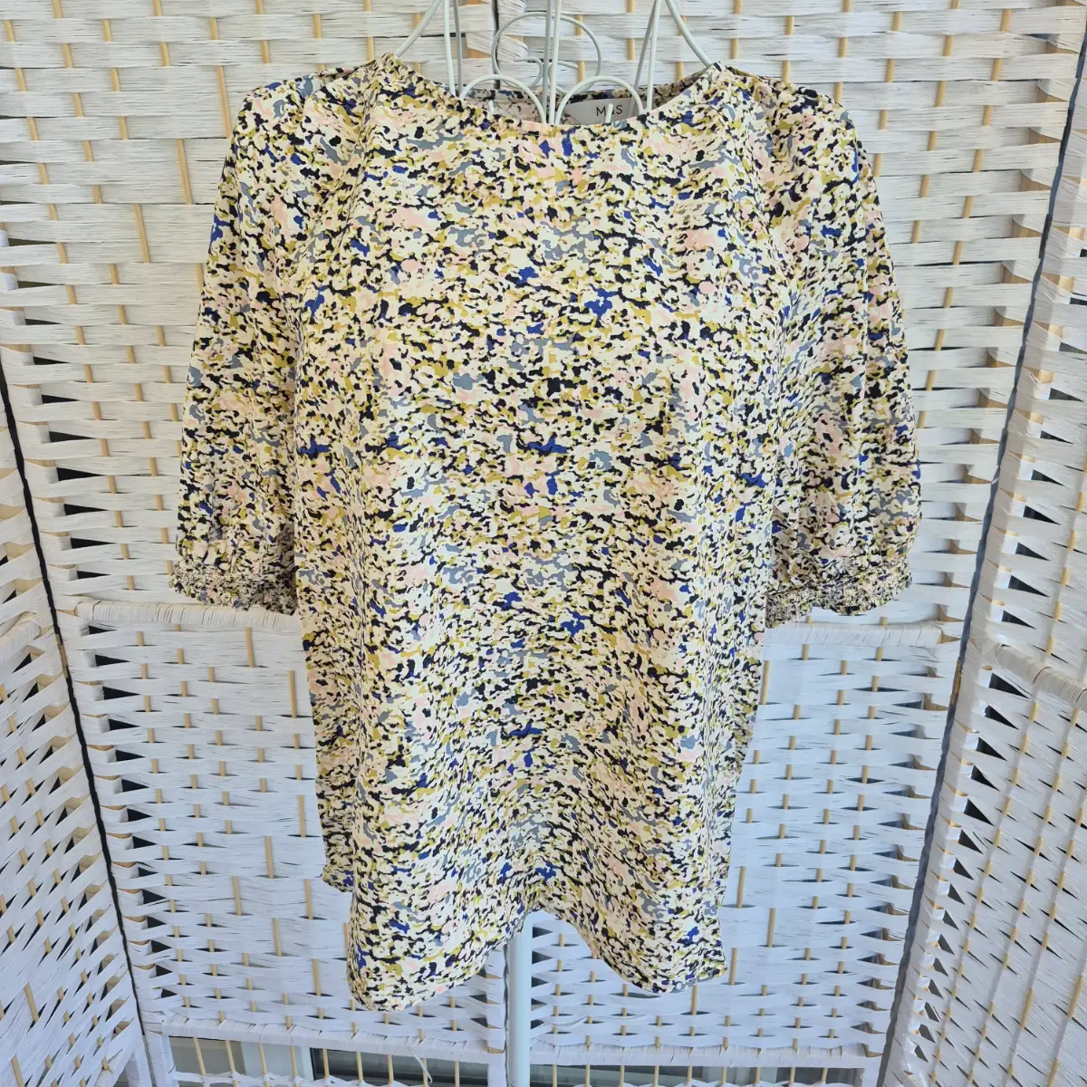 ​M&S Multi-Coloured Abstract Print Blouse - Size 14 Regular