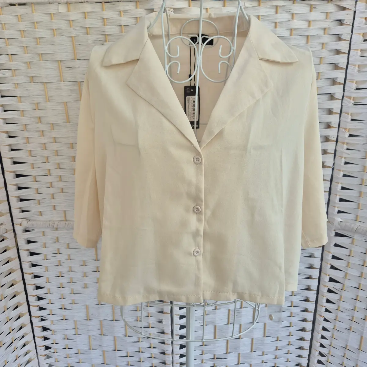 bnwt Cream Short Sleeve Crop UK10