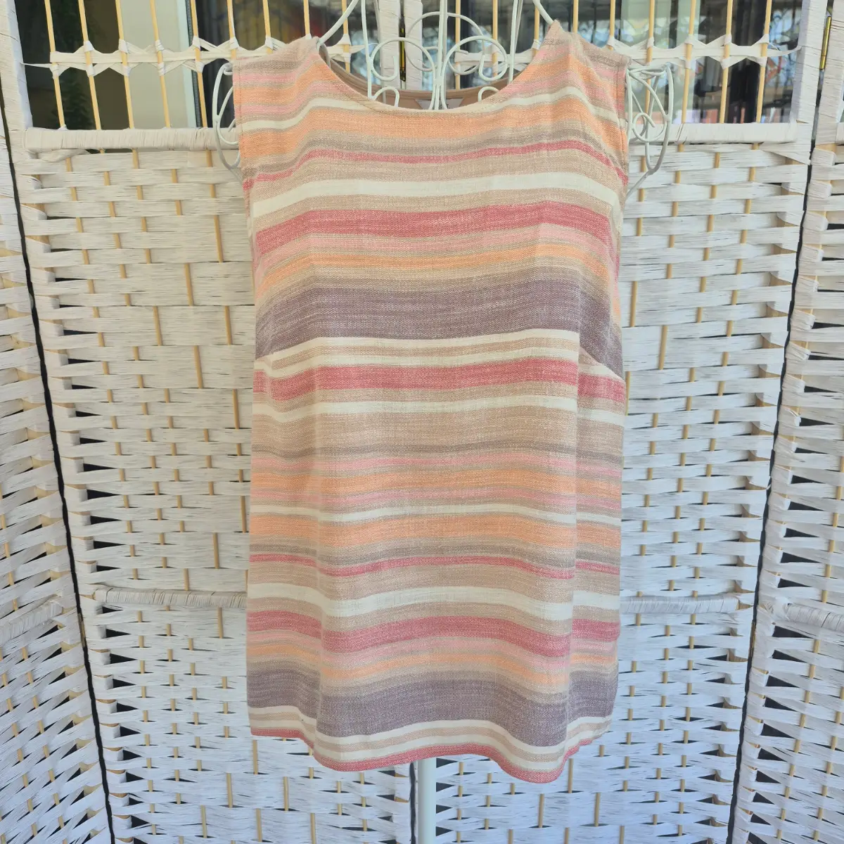 Spirit Striped Sleeveless Top - Size UK 12