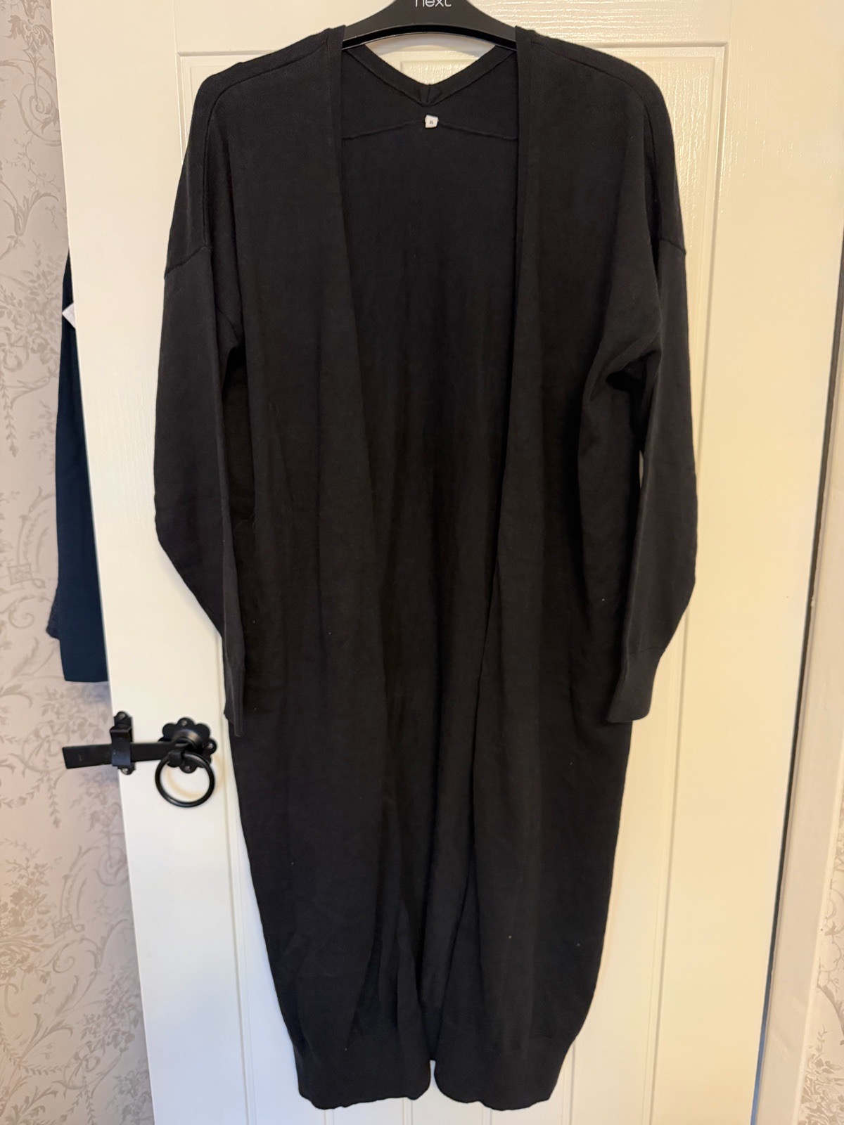 Longline Black open cardigan
