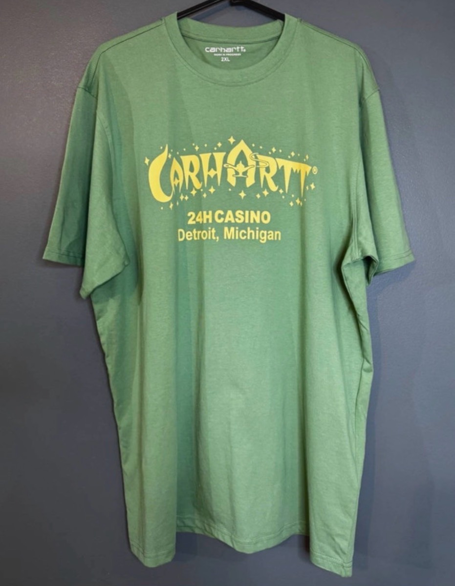 Carhartt WIP 24H Casino Detroit Graphic T Shirt Green 2XL
