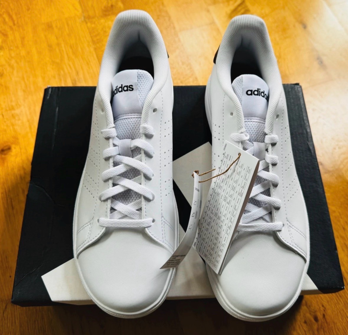 Adidas Advantage Base 2.0 Trainers White Black UK 4 EU 36⅔ Brand New Tags