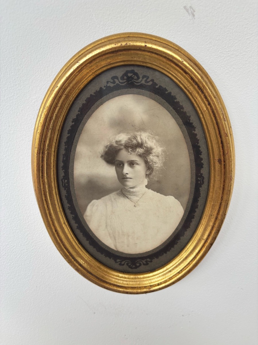 Antique Edwardian Oval Gold Framed Portrait Photo