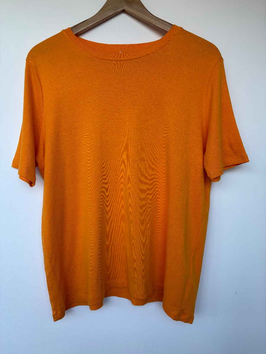 JD Williams Bright Orange Cotton Crew Neck T-Shirt Size 18 Essential Basics